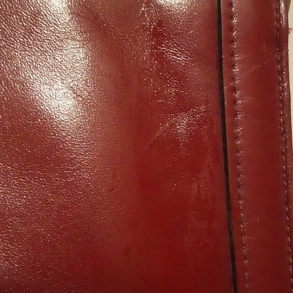 Handmade Leather Etienne Aigner Red Burgundy Messenger Shoulder Bag - Picture 7 of 15